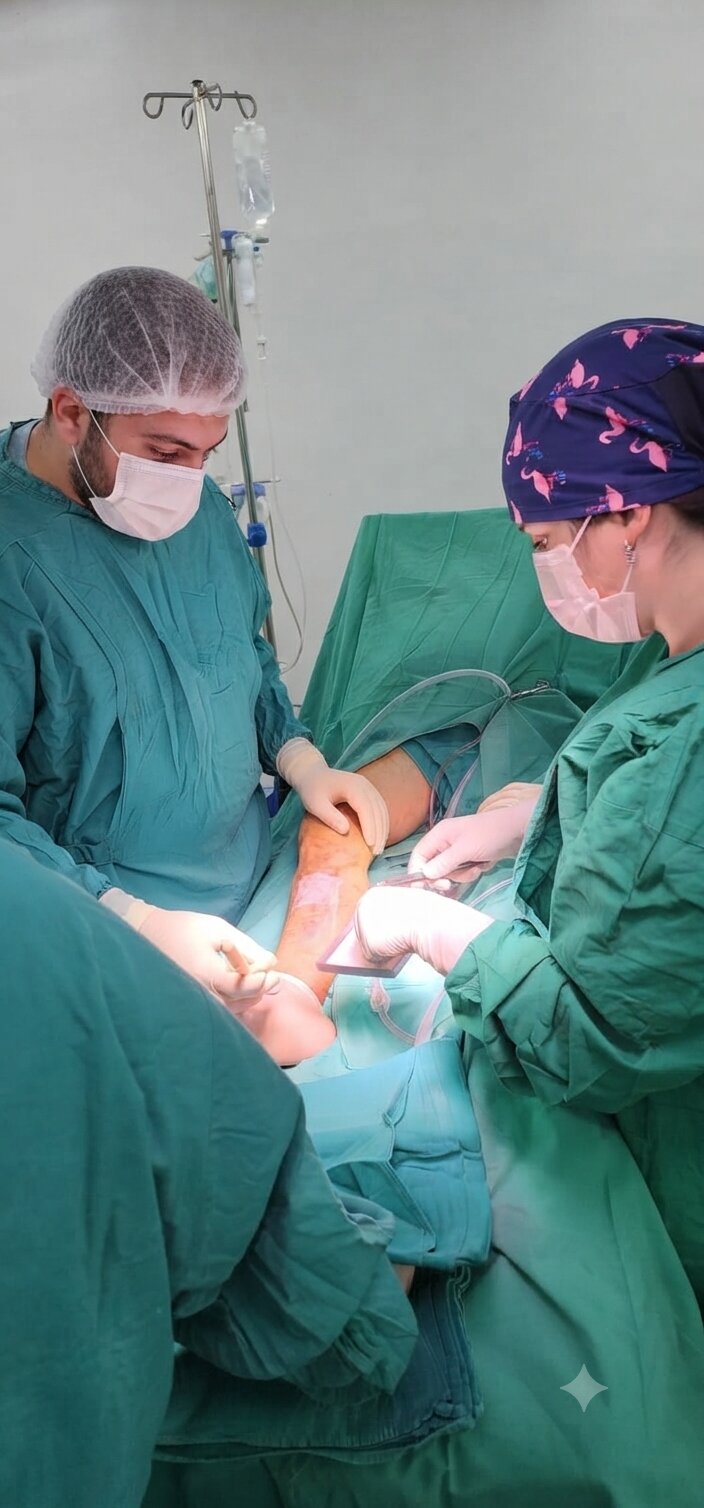 Dr. Eduardo Otero Venegas realizando procedimiento quirúrgico